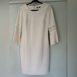 Tommy Hilfiger Cream Sheath Dress with Bell Sleeves